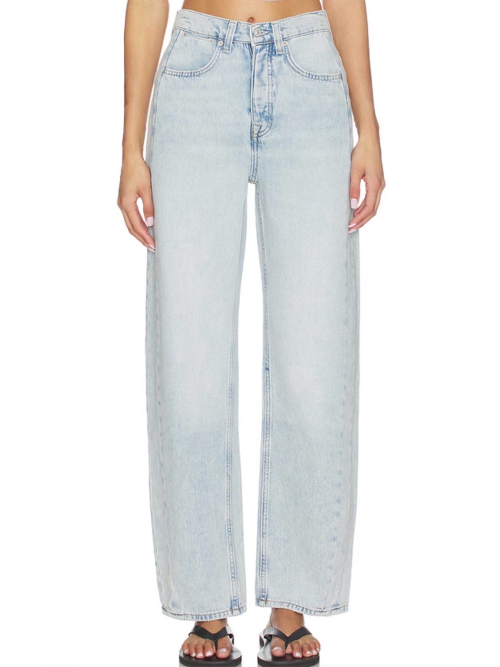 NWT Free People Truro Baggy Puddle Jeans Beach Please 31